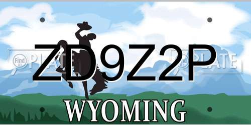 ZD9Z2P Wyoming License Plate