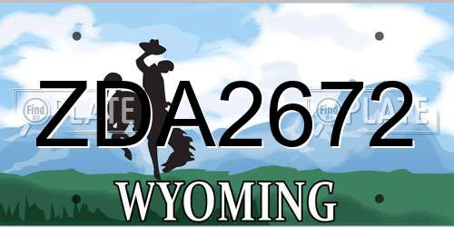 ZDA2672 Wyoming License Plate