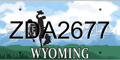 ZDA2677 Wyoming License Plate