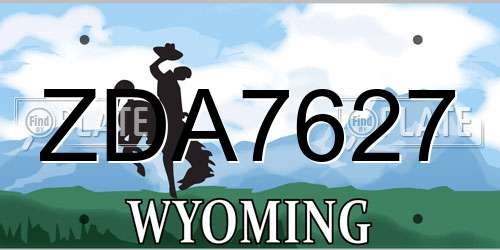 ZDA7627 Wyoming License Plate