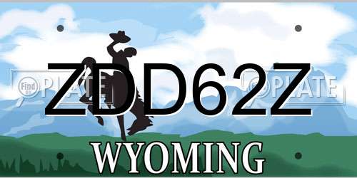 ZDD62Z Wyoming License Plate