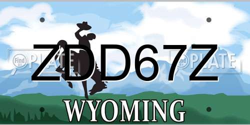 ZDD67Z Wyoming License Plate