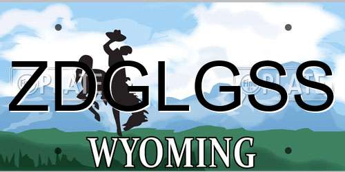 ZDGLGSS Wyoming License Plate