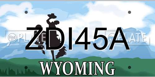 ZDI45A Wyoming License Plate