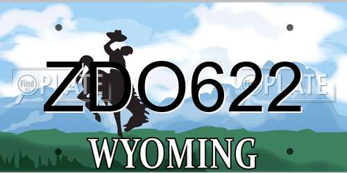 ZDO622 Wyoming License Plate