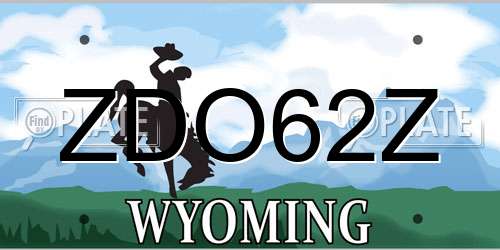 ZDO62Z Wyoming License Plate