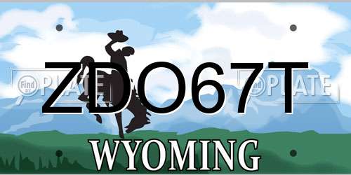 ZDO67T Wyoming License Plate