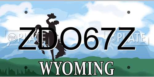 ZDO67Z Wyoming License Plate