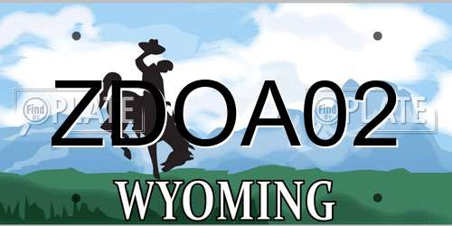 ZDOA02 Wyoming License Plate