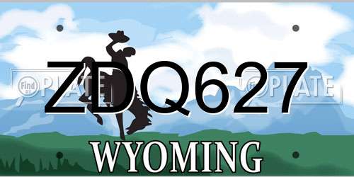 ZDQ627 Wyoming License Plate