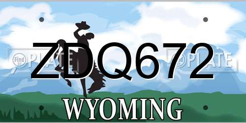 ZDQ672 Wyoming License Plate