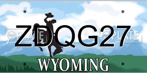 ZDQG27 Wyoming License Plate