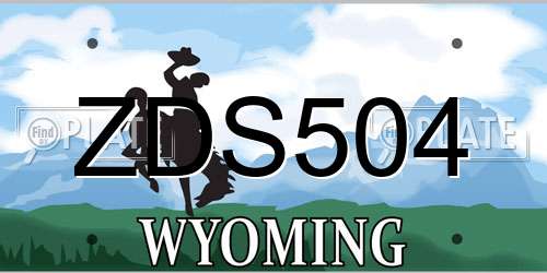ZDS504 Wyoming License Plate
