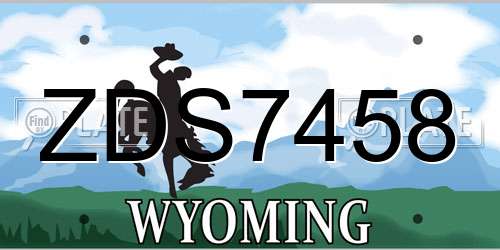 ZDS7458 Wyoming License Plate