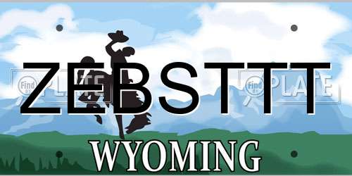 ZEBSTTT Wyoming License Plate