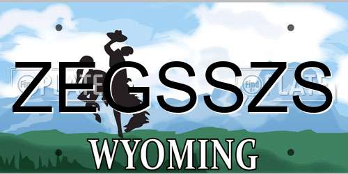 ZEGSSZS Wyoming License Plate