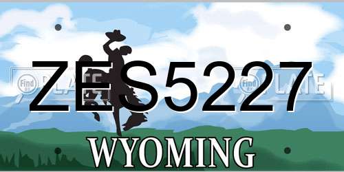ZES5227 Wyoming License Plate
