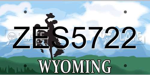 ZES5722 Wyoming License Plate