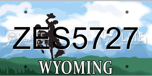 ZES5727 Wyoming License Plate