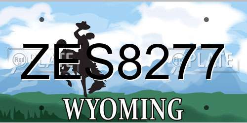 ZES8277 Wyoming License Plate