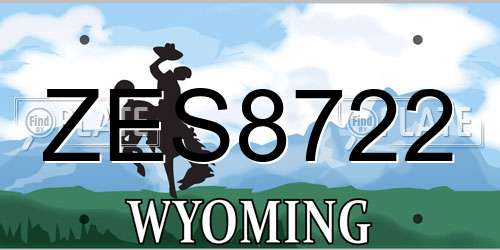 ZES8722 Wyoming License Plate