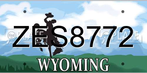 ZES8772 Wyoming License Plate