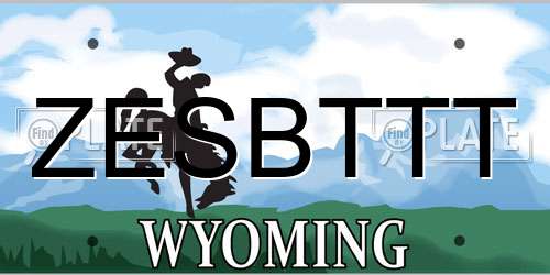 ZESBTTT Wyoming License Plate
