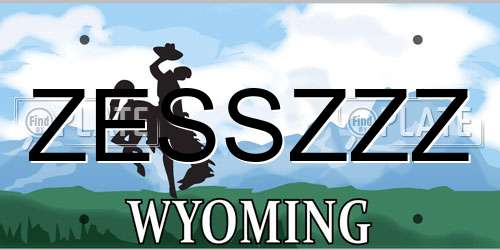 ZESSZZZ Wyoming License Plate