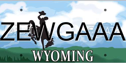 ZEWGAAA Wyoming License Plate