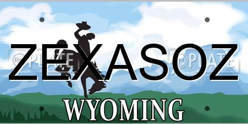 ZEXASOZ Wyoming License Plate