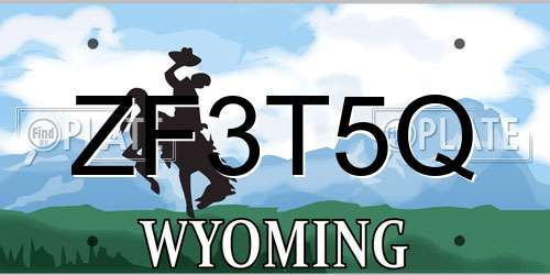 ZF3T5Q Wyoming License Plate