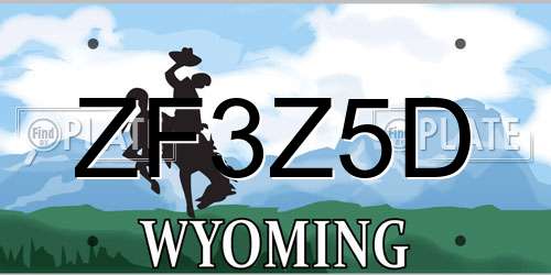 ZF3Z5D Wyoming License Plate