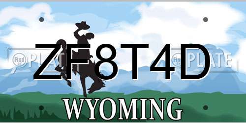 ZF8T4D Wyoming License Plate