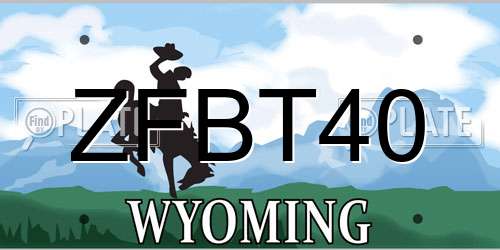 ZFBT40 Wyoming License Plate