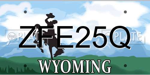 ZFE25Q Wyoming License Plate