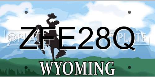 ZFE28Q Wyoming License Plate