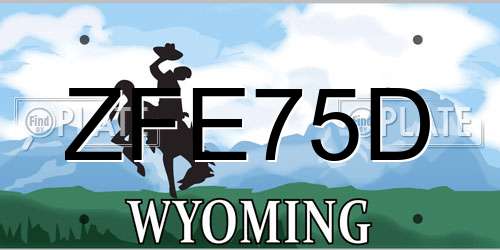 ZFE75D Wyoming License Plate