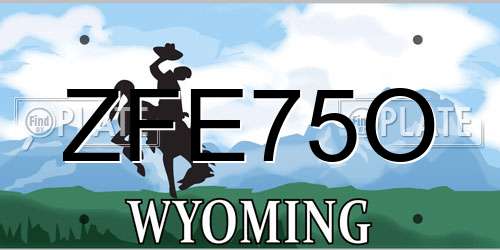ZFE75O Wyoming License Plate
