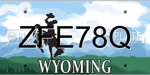 ZFE78Q Wyoming License Plate