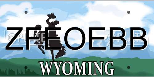 ZFEOEBB Wyoming License Plate