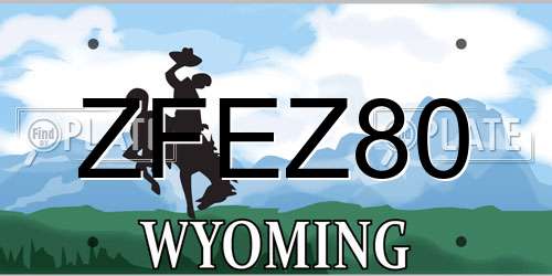 ZFEZ80 Wyoming License Plate
