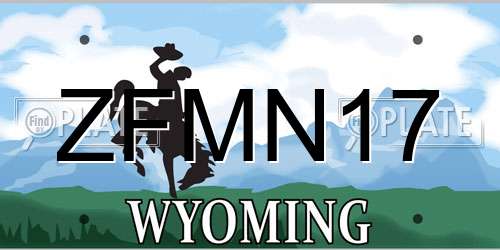 ZFMN17 Wyoming License Plate