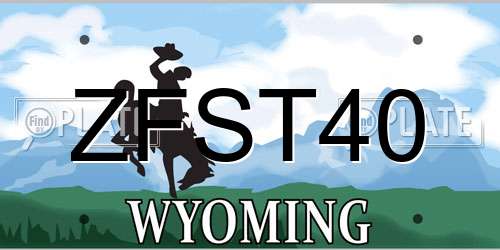 ZFST40 Wyoming License Plate