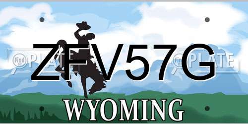 ZFV57G Wyoming License Plate