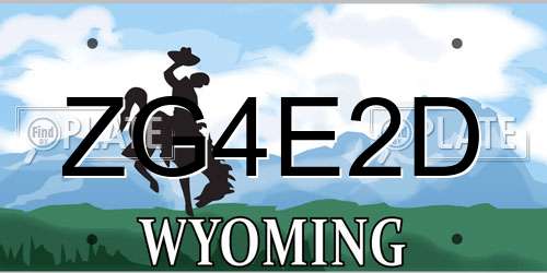 ZG4E2D Wyoming License Plate