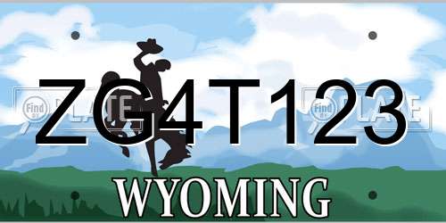 ZG4T123 Wyoming License Plate