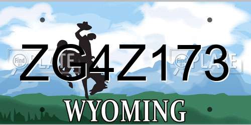 ZG4Z173 Wyoming License Plate