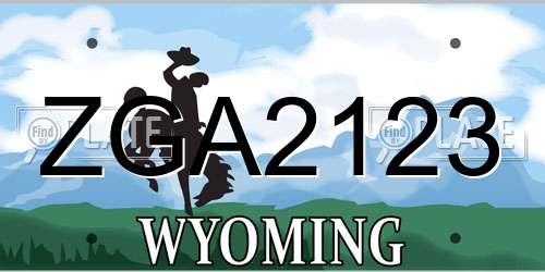 ZGA2123 Wyoming License Plate