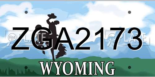 ZGA2173 Wyoming License Plate