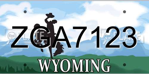 ZGA7123 Wyoming License Plate